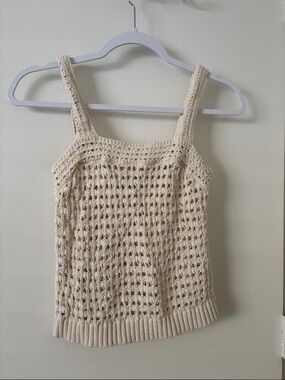 Mango Cream Crochet Knit Tank